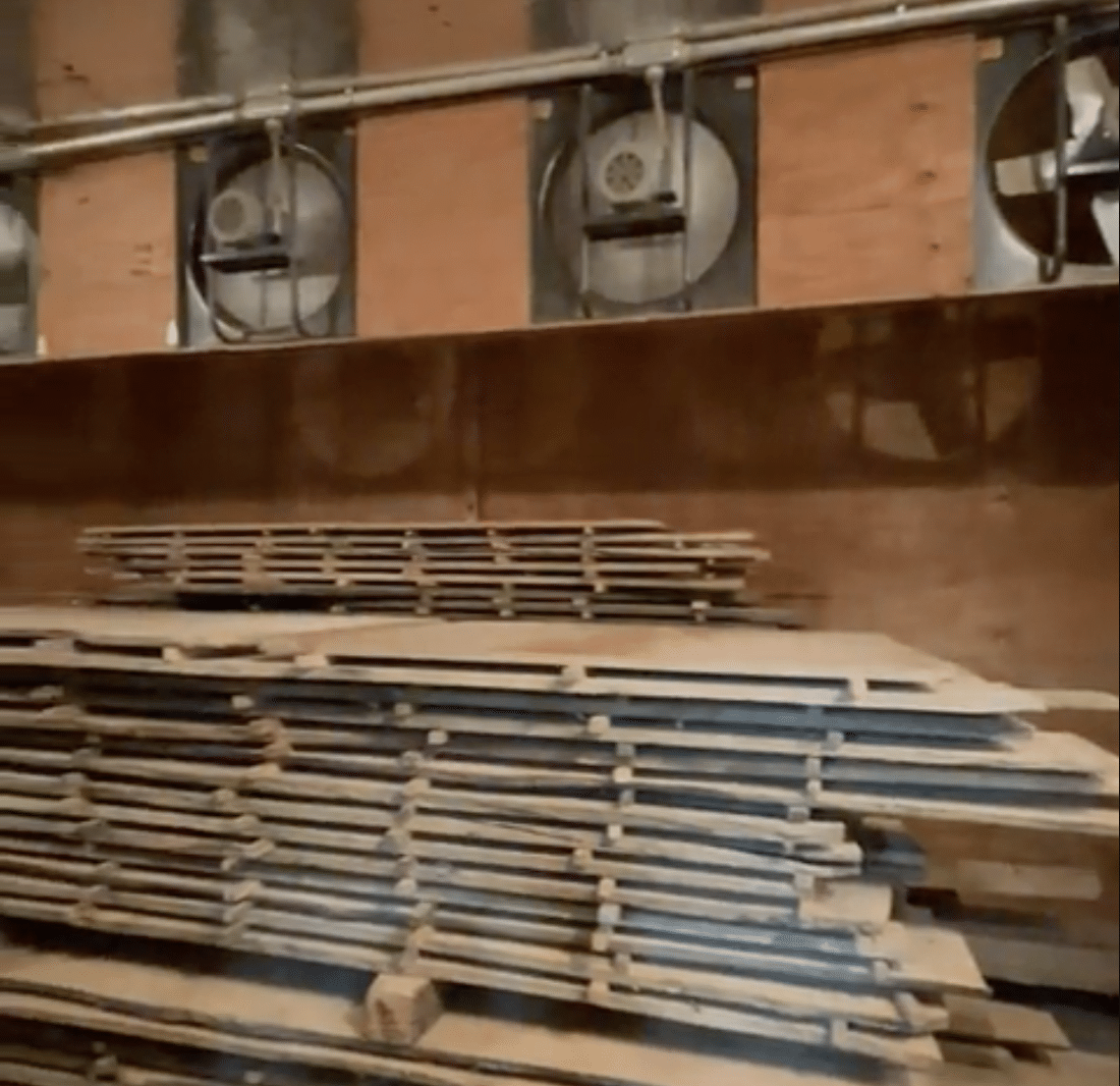 the look inside the kiln where Manomin Resawn Timbers drys their kiln-dried wood